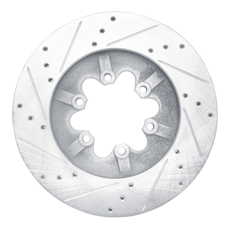 Chevrolet Colorado Brake Rotor (1) - Front Right - R1 Concepts - Drilled & Slotted - Silver - `09-`12